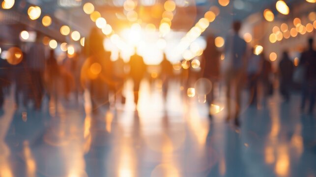 Attendees gather at a lively career fair, networking and exploring opportunities amid a vibrant atmosphere