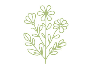 Hand-drawn flat design with a simple flower outline