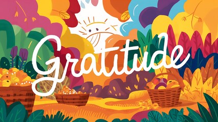 gratitude changes everything colorful background (T-shirt Design Motivational Quote, Illustration ,Typography)