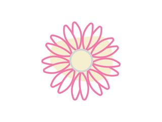 Hand-drawn flat design with a simple flower outline
