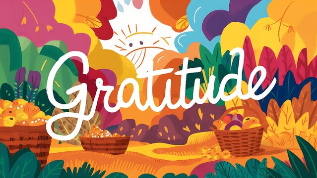 gratitude changes everything colorful background (T-shirt Design Motivational Quote, Illustration ,Typography)