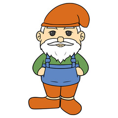 dwarf character illustration hand drawn isolated vector