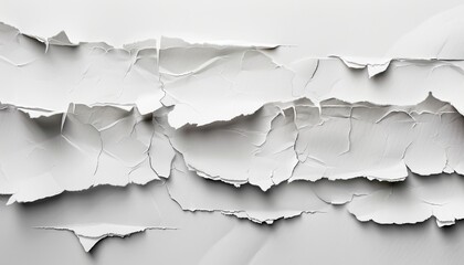 Paper strips with ripped edges set against a white background, creating a rugged and authentic look