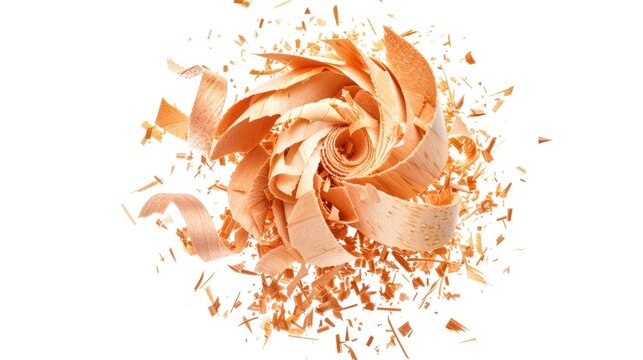 A close-up shot of a piece of wood shaving, suitable for use in woodworking or DIY projects