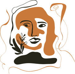 Minimalist large-face vector illustration art.