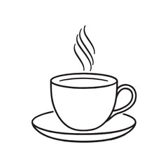  a minimalist line art illustration of a coffee cup 
