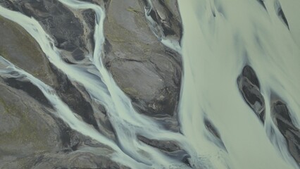 Braided Colourful Glacial rivers in Iceland