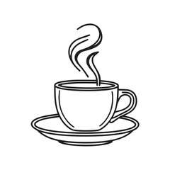  a minimalist line art illustration of a coffee cup 