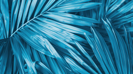  Abstract Blue Palm Leaves Background with Tropical Vibe