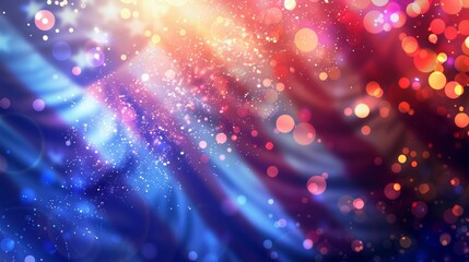 Fototapeta premium Independence Day - Usa Flag And Fireworks At Night - Abstract Bokeh Light Effects --ar 16:9 Job ID: 08d7e0a7-7d0a-4610-b3b5-274904e4ed83