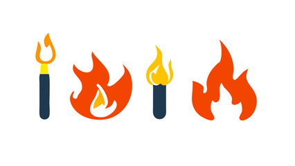fire torch icon set
