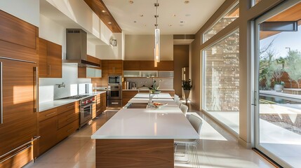 Modern kitchen with a fresh, sleek look 