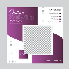 Creative Marketing Social Media Post Design Template.