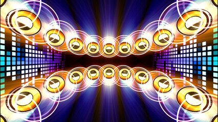 Disco club party audio speaker CG 3D illustration