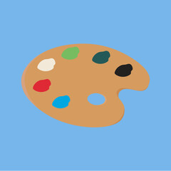 palette with paints
