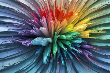 Obraz premium Color brush paint ribbon stroke swirl abstract splash background wave. Brush brushstroke color ribbon paint stroke flow shape wavy design paintbrush pen fluid element rainbow acrylic texture 3D line