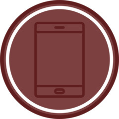 Mobile Vector Line Double Circle Maroon