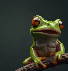 Tree frog, flying frog laughing.