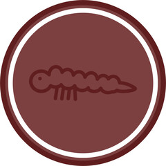 Silkworm Vector Line Double Circle Maroon