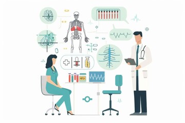 Conceptual medical illustration isolated created with Generative AI