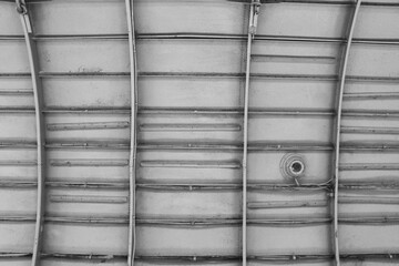 Inside the old airplane walls.