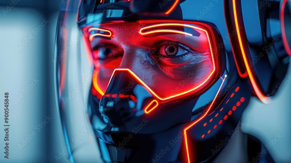 Poster advanced facial recognition employee attendance system in action