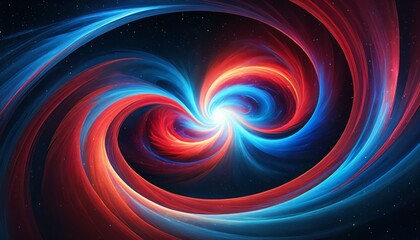 Red and blue swirl aurora light