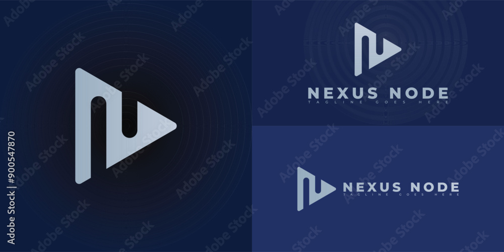 Poster abstract triangle initial letter n or nn in white color isolated on multiple background colors. the 