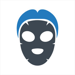 Facial sheet mask icon. Cosmetic fabric mask icon