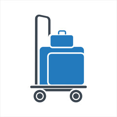 Platform truck icon. Trolley luggage icon