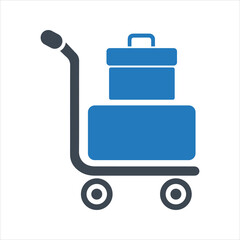 Platform truck icon. Trolley luggage icon