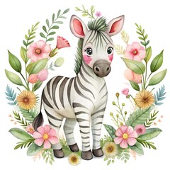 Zebra Surrounded by sea anemones. ai generative image.