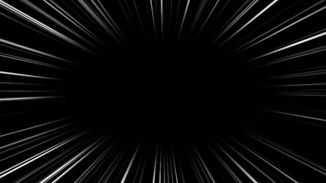 強調線、集中線、マンガ線 5種（黒背景・ランダムアニメーション）emphasis effect