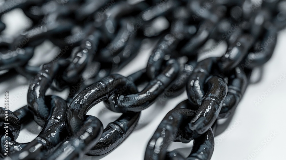 Poster a close-up shot of a bunch of black chains, great for using as a design element or adding texture to