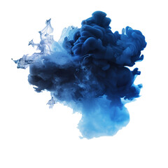 Abstract Blue and Black Smoke Effect , Modern Art Design with Ethereal and Fluid Shapes