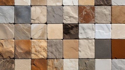 Natural stone wall cladding, brick work, ceramic vitrified high deep elevation tile design. Neural network ai generated art