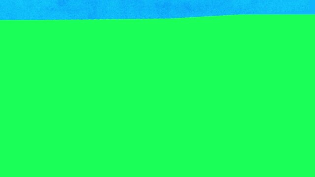 4K transition paint brush from up to buttom on a green screen background.