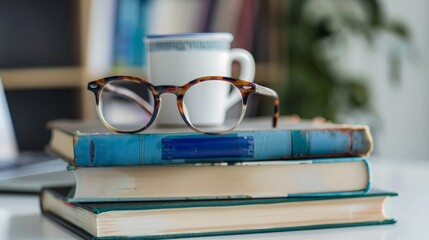 Glasses on Books