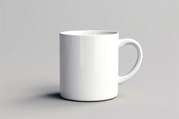 Fototapeta premium generated Illustration of white mug with handle against gray background