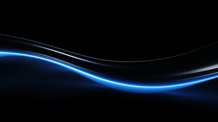 Blue abstract glowing line black background