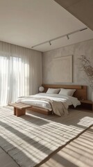 3D Rendering Design of Modern Minimalist Bedroom