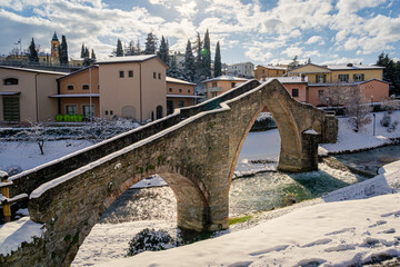 Ponte San Donato know as Lady's Bridge. Modigliana, Forl&igrave;, Emilia Romagna, Italy, Europe.
