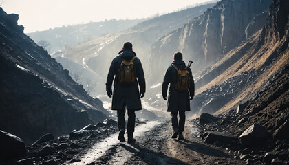 City Lost in Rainy Winter: The Voyager's Journey Enveloped in Landslide