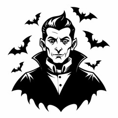 Dracula  Silhouette  Vector  illustration 