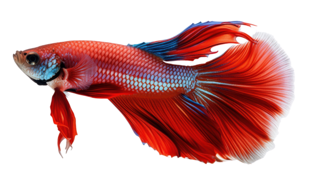 A vibrant betta fish showcasing stunning colors and flowing fins, perfect for aquatic-themed designs and nature lovers.