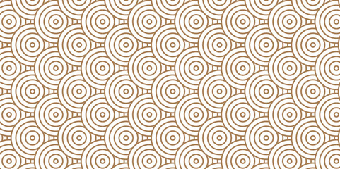 Minimal Vector overlapping Pattern diamond geometric wood and orange spiral line waves abstract wave line. seamless tile stripe overlap creative retro circle line fabric pattern white background.