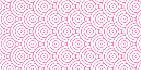 	
Vector overlapping Pattern Minimal diamond geometric pink color spiral line waves abstract wave line. seamless pink tile stripe overlap creative retro circle line fabric pattern white background.