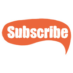 Red speech bubble white
 Word Subscribe Button isolated transparent background