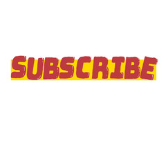 Red and yellow Word Subscribe Button isolated transparent background
