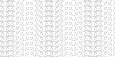 Vector overlapping Pattern Minimal diamond geometric white gray color spiral line waves abstract  line. seamless fabric stripe overlap creative retro circle line minimal pattern white background.